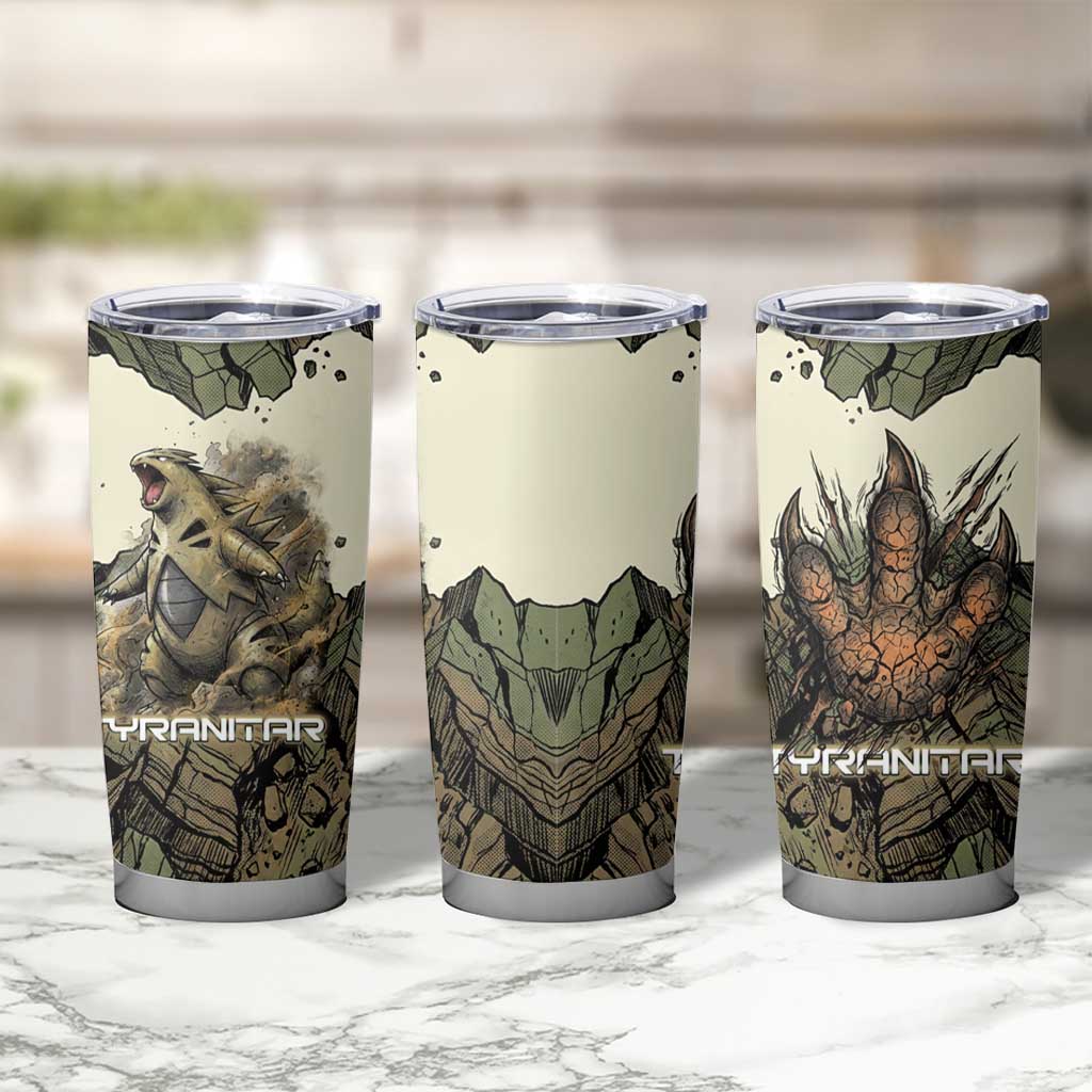 Tyranitar Rock Smash Tumbler Cup Tyranitar’s Seismic Roar - Monster of the Mountains