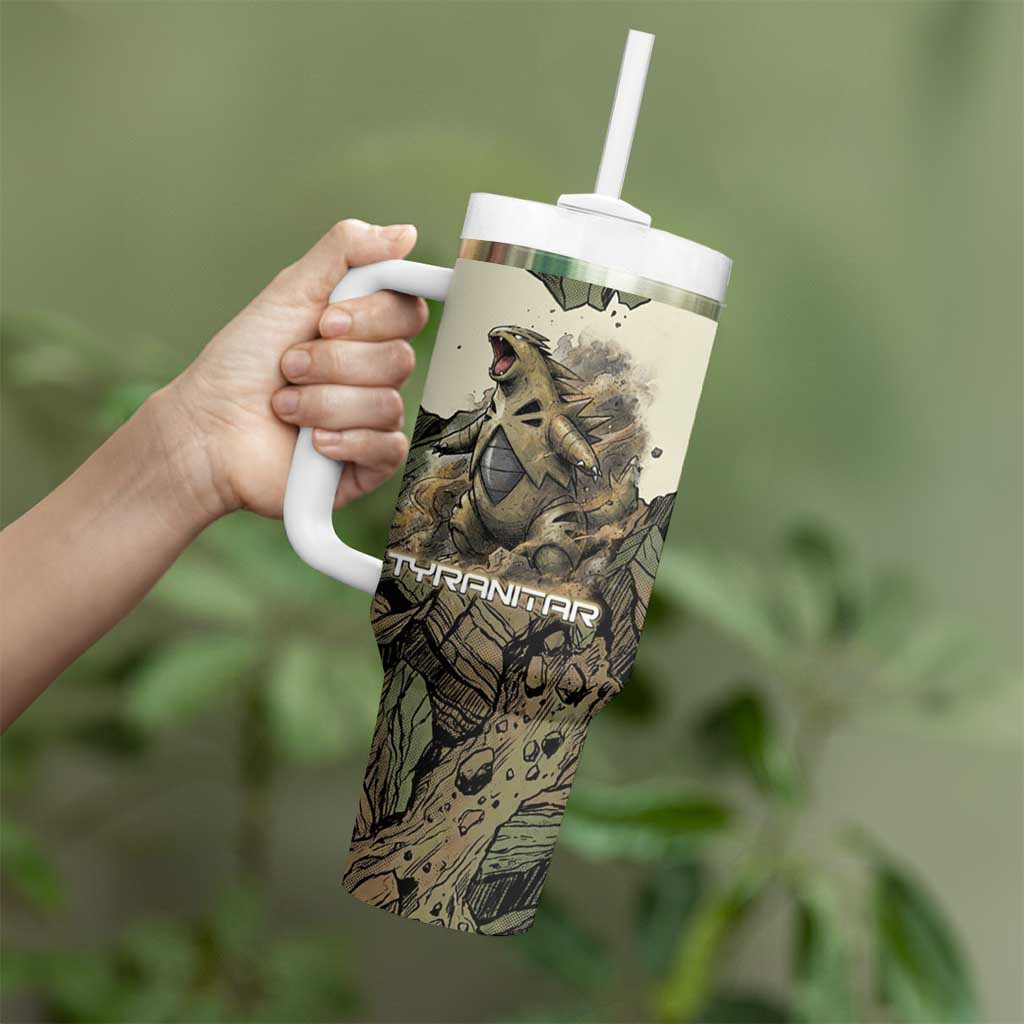 Tyranitar Rock Smash Tumbler With Handle Tyranitar’s Seismic Roar - Monster of the Mountains