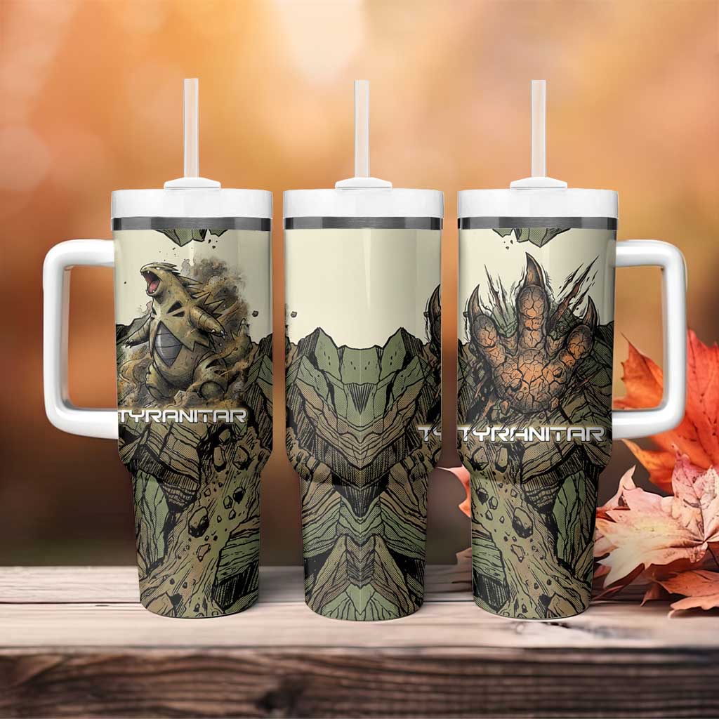 Tyranitar Rock Smash Tumbler With Handle Tyranitar’s Seismic Roar - Monster of the Mountains