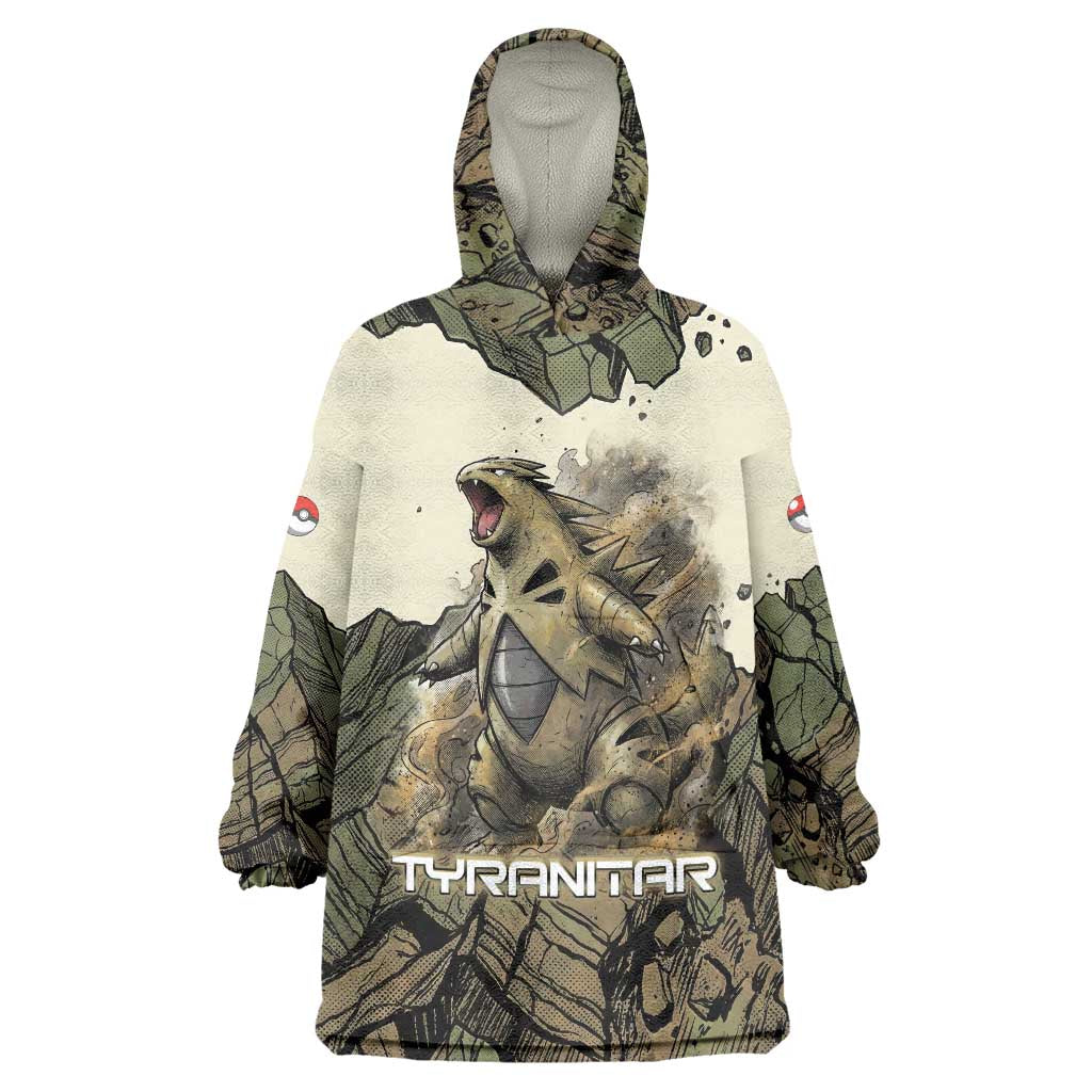 Tyranitar Rock Smash Wearable Blanket Hoodie Tyranitar’s Seismic Roar - Monster of the Mountains
