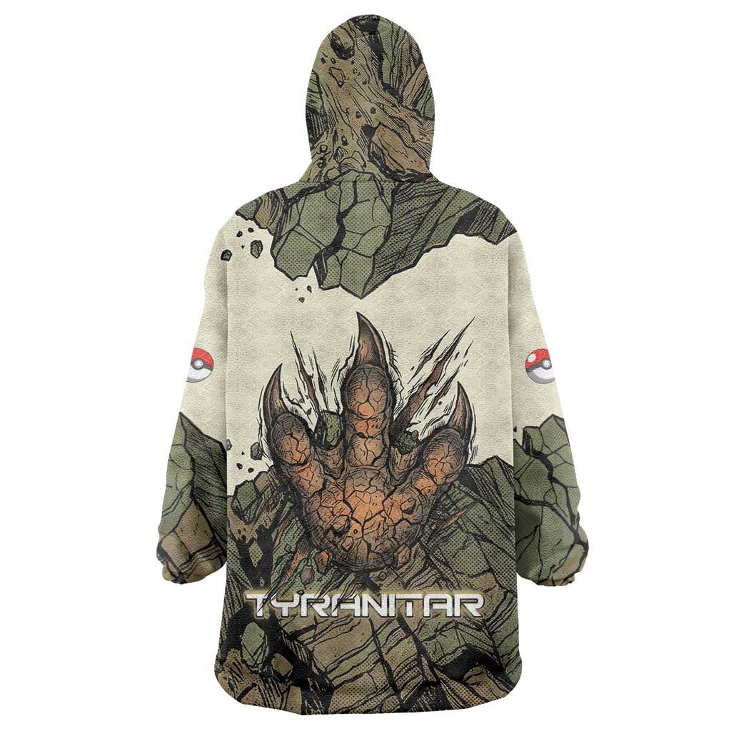 Tyranitar Rock Smash Wearable Blanket Hoodie Tyranitar’s Seismic Roar - Monster of the Mountains
