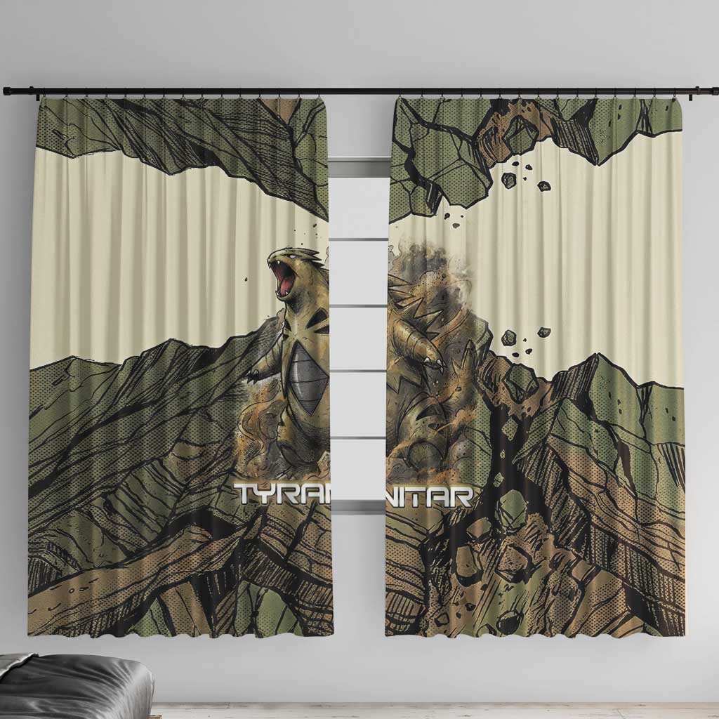 Tyranitar Rock Smash Window Curtain Tyranitar’s Seismic Roar - Monster of the Mountains