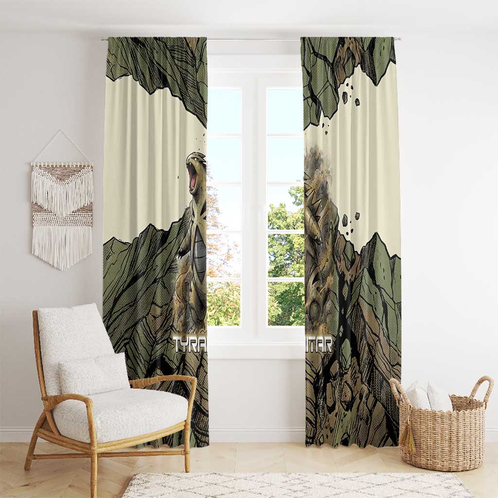 Tyranitar Rock Smash Window Curtain Tyranitar’s Seismic Roar - Monster of the Mountains