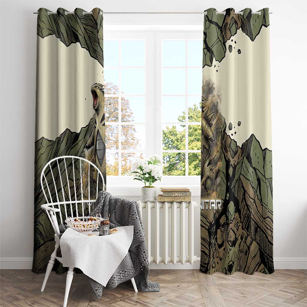 Tyranitar Rock Smash Window Curtain Tyranitar’s Seismic Roar - Monster of the Mountains