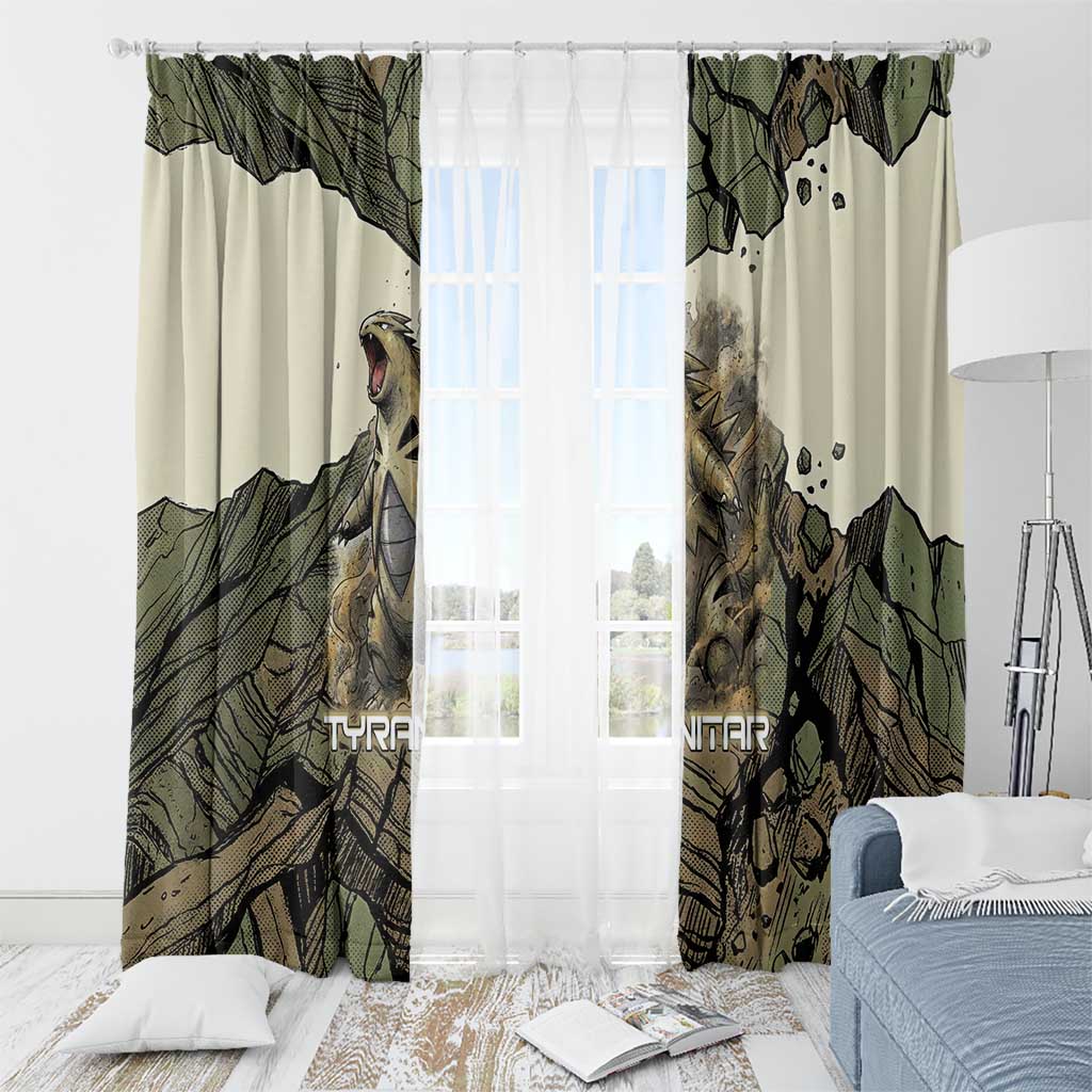 Tyranitar Rock Smash Window Curtain Tyranitar’s Seismic Roar - Monster of the Mountains