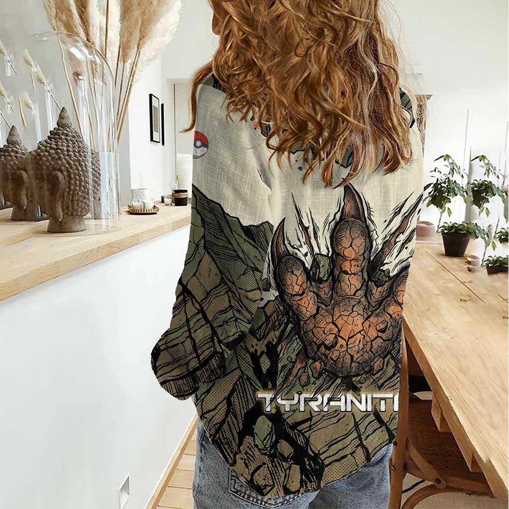 Tyranitar Rock Smash Women Casual Shirt Tyranitar’s Seismic Roar - Monster of the Mountains
