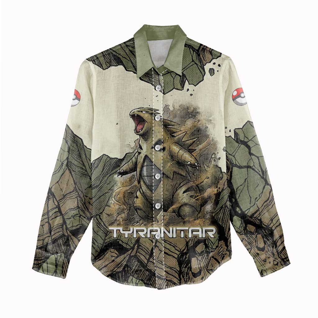 Tyranitar Rock Smash Women Casual Shirt Tyranitar’s Seismic Roar - Monster of the Mountains