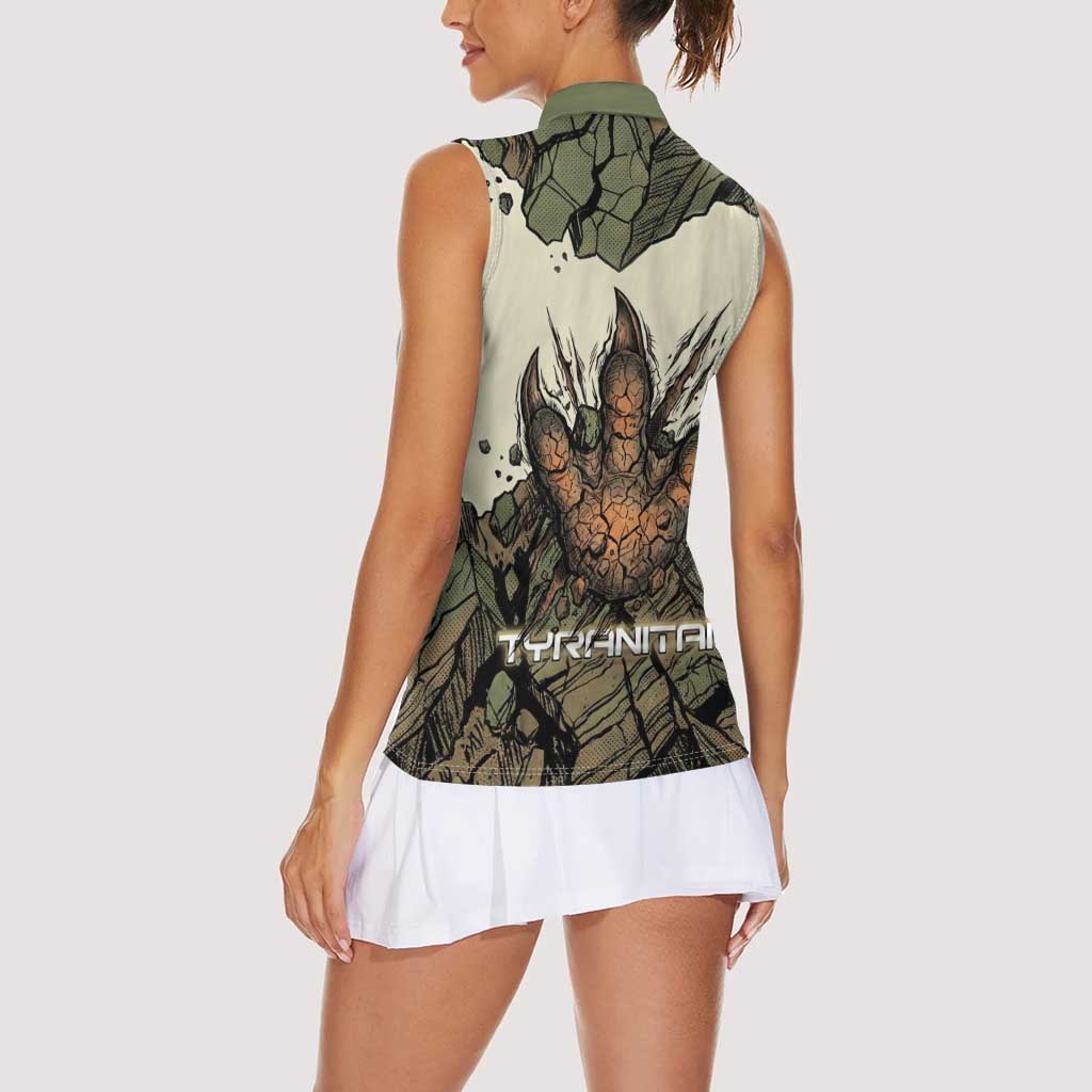 Tyranitar Rock Smash Women Sleeveless Polo Shirt Tyranitar’s Seismic Roar - Monster of the Mountains