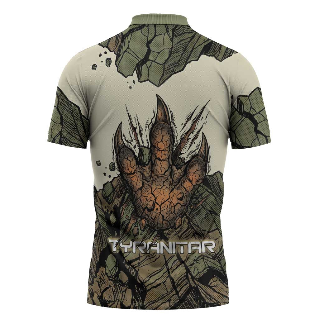 Tyranitar Rock Smash Zipper Polo Shirt Tyranitar’s Seismic Roar - Monster of the Mountains