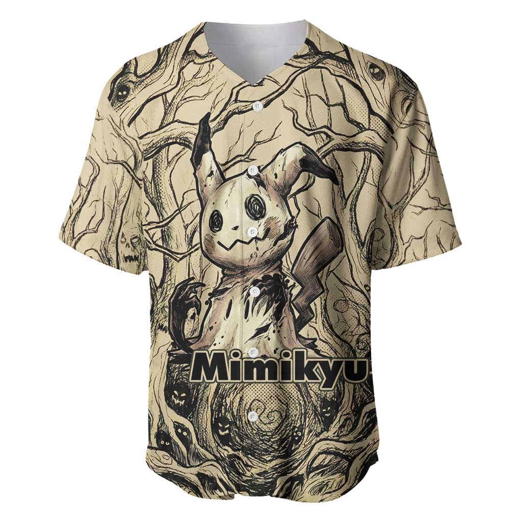 Mimikyu Forest Shadows Baseball Jersey Mimikyu’s Curse - Shadows Beneath the Mask