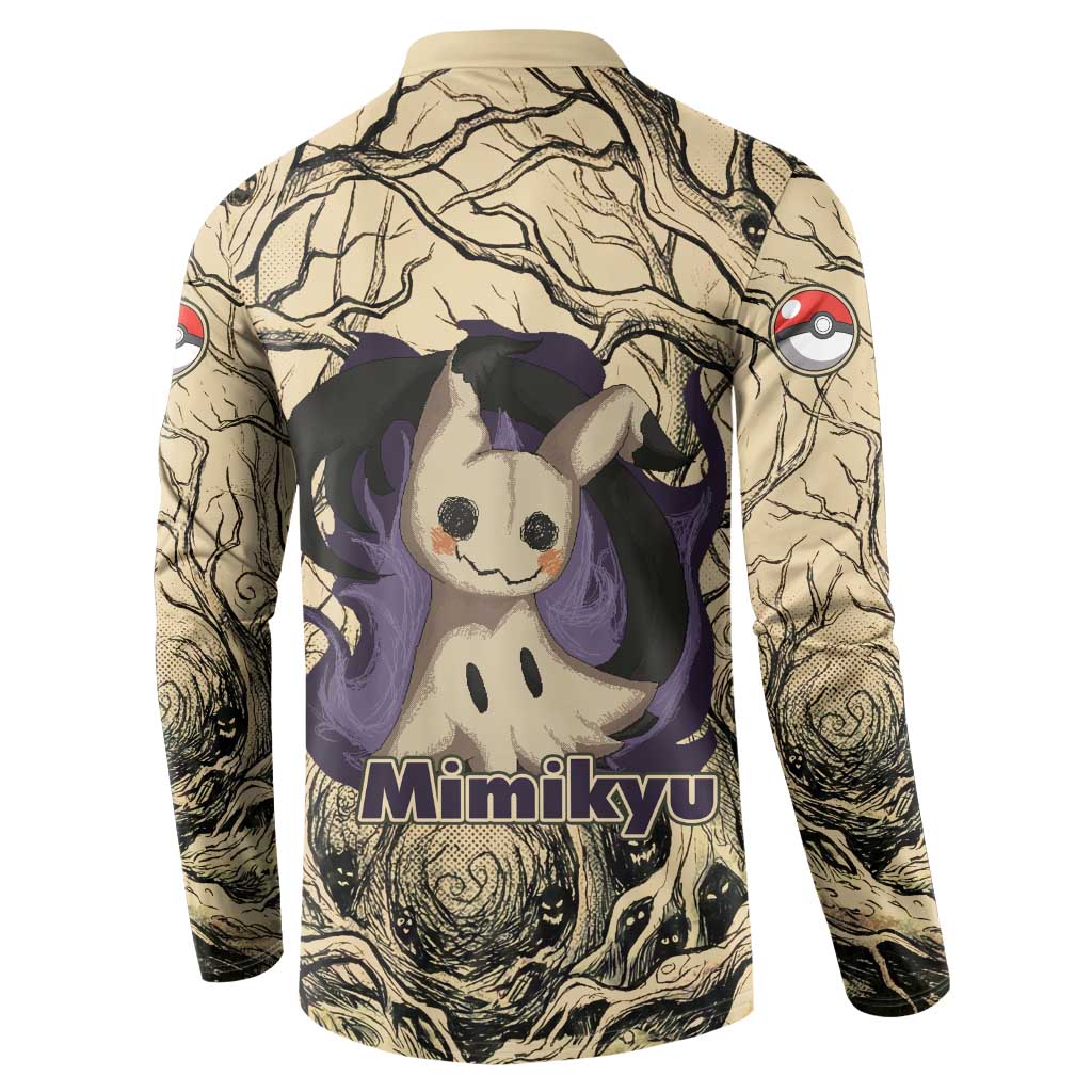 Mimikyu Forest Shadows Button Sweatshirt Mimikyu’s Curse - Shadows Beneath the Mask