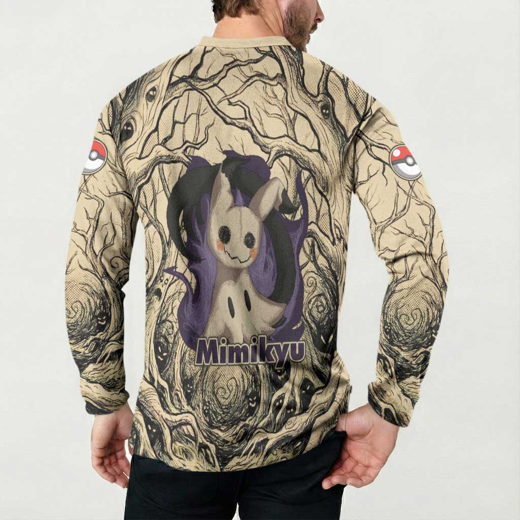 Mimikyu Forest Shadows Button Sweatshirt Mimikyu’s Curse - Shadows Beneath the Mask