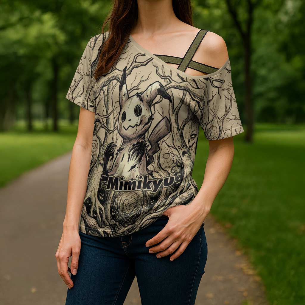 Mimikyu Forest Shadows Cross Shoulder Shirt Mimikyu’s Curse - Shadows Beneath the Mask