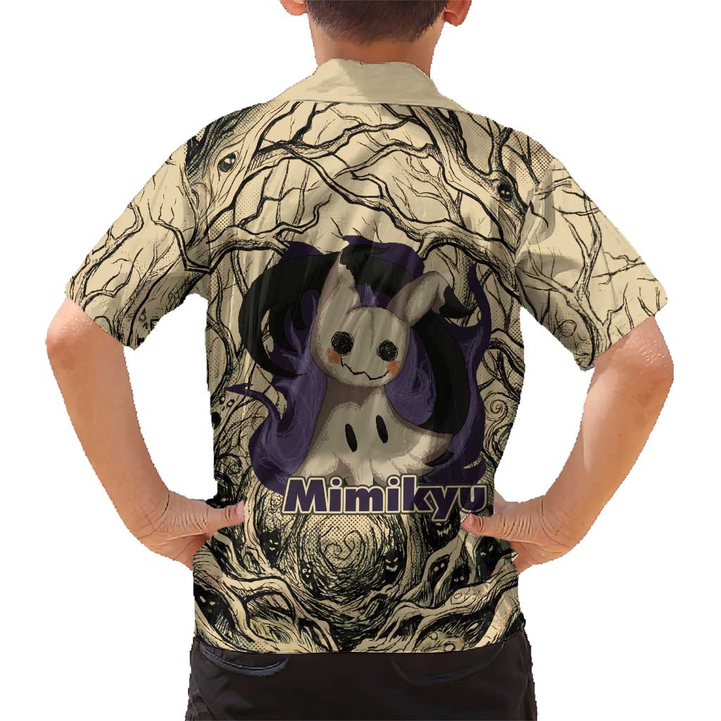 Mimikyu Forest Shadows Family Matching Off Shoulder Maxi Dress and Hawaiian Shirt Mimikyu’s Curse - Shadows Beneath the Mask