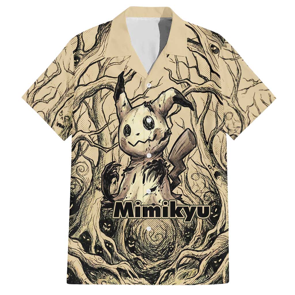 Mimikyu Forest Shadows Hawaiian Shirt Mimikyu’s Curse - Shadows Beneath the Mask