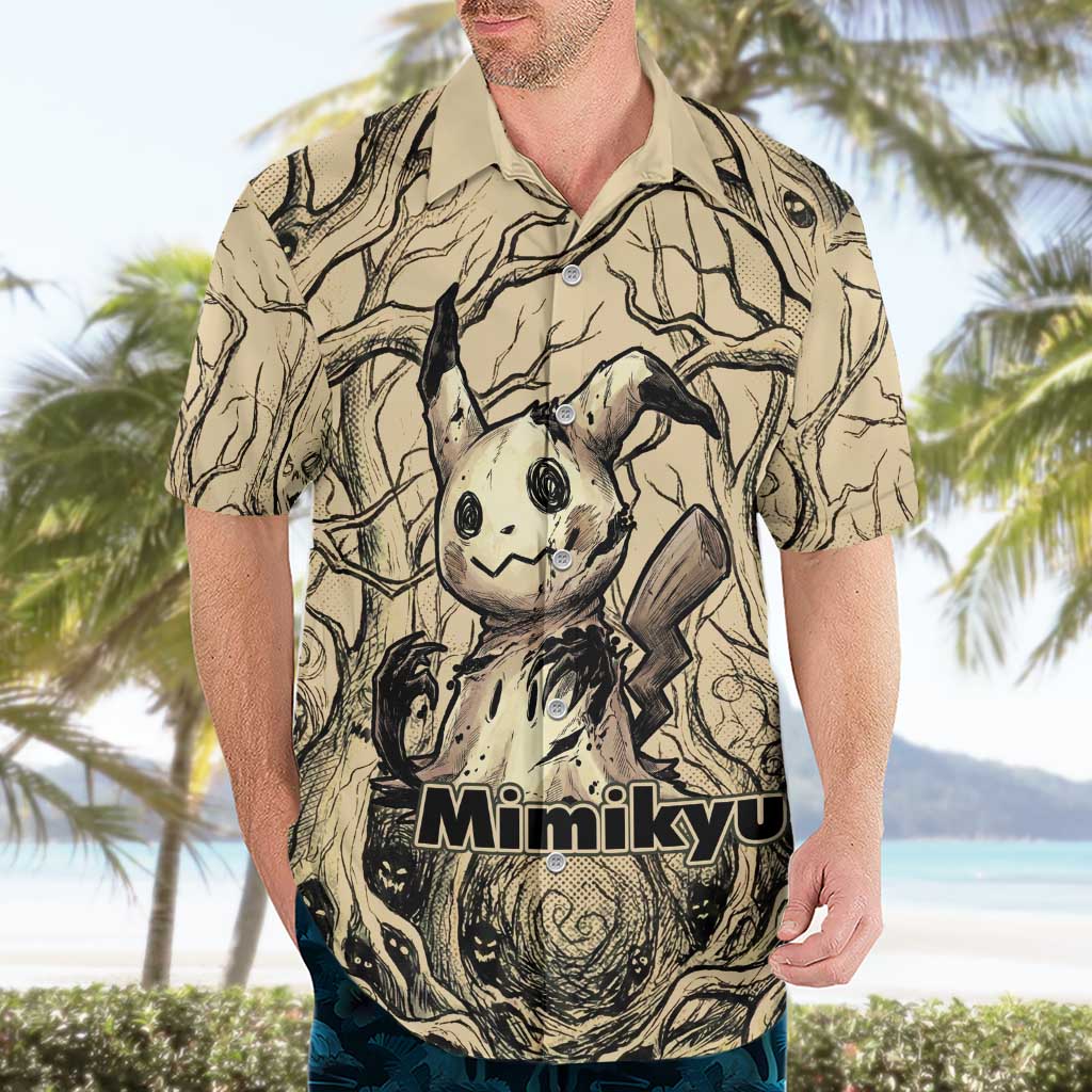 Mimikyu Forest Shadows Hawaiian Shirt Mimikyu’s Curse - Shadows Beneath the Mask