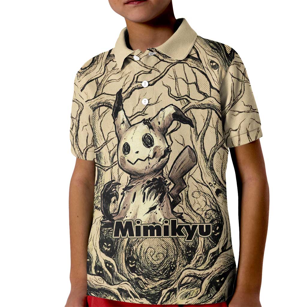 Mimikyu Forest Shadows Kid Polo Shirt Mimikyu’s Curse - Shadows Beneath the Mask