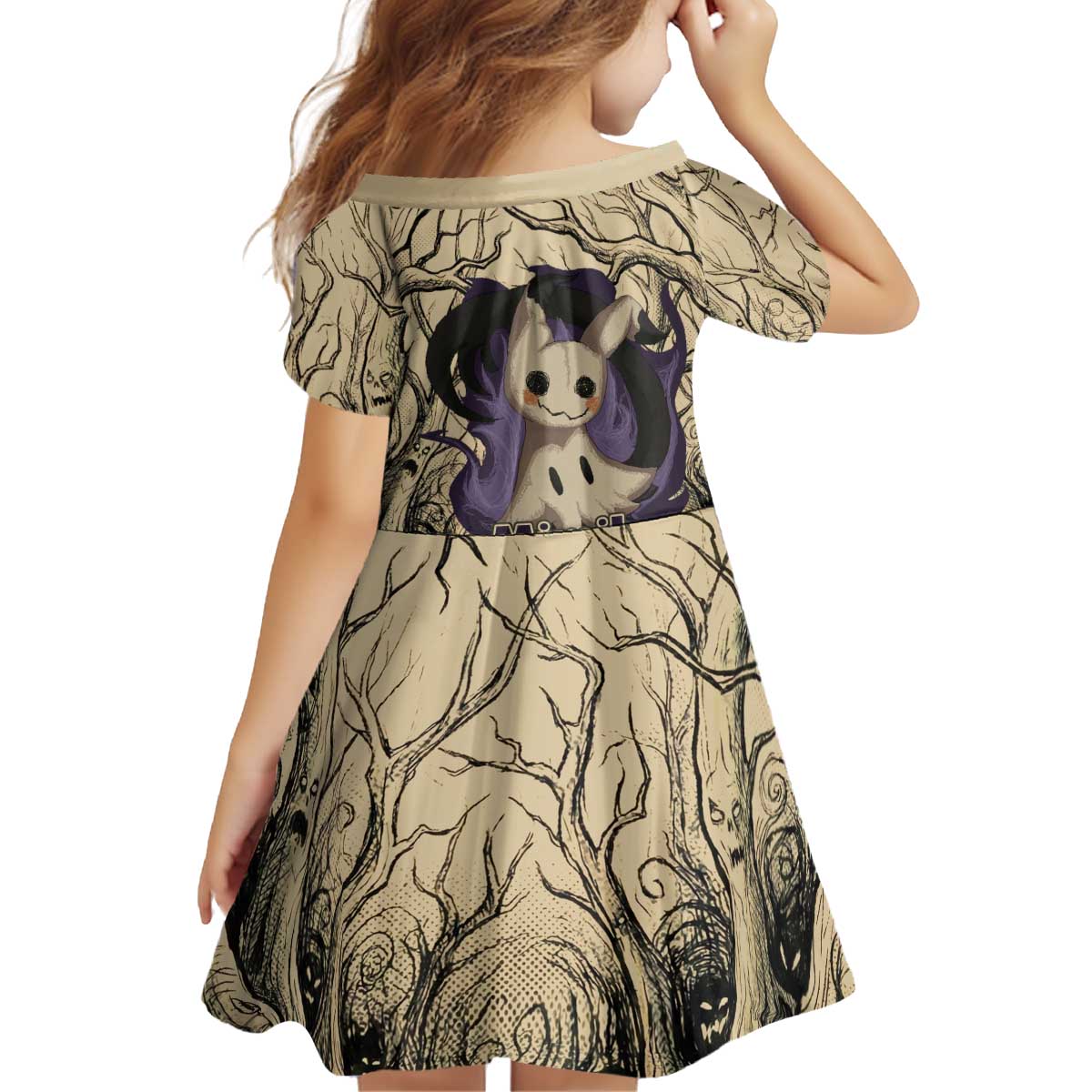 Mimikyu Forest Shadows Kid Short Sleeve Dress Mimikyu’s Curse - Shadows Beneath the Mask