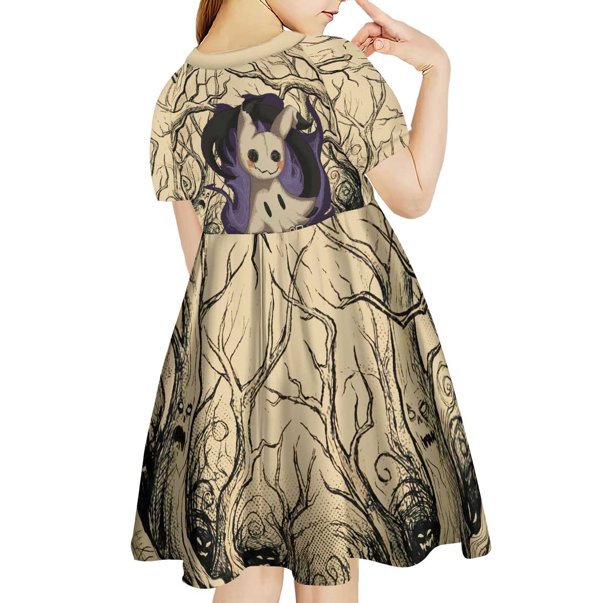 Mimikyu Forest Shadows Kid Short Sleeve Dress Mimikyu’s Curse - Shadows Beneath the Mask