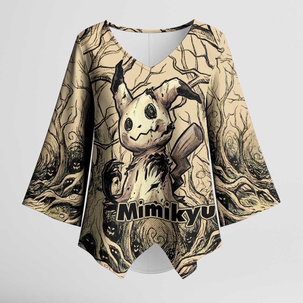 Mimikyu Forest Shadows Kimono Sleeve Blouse Mimikyu’s Curse - Shadows Beneath the Mask