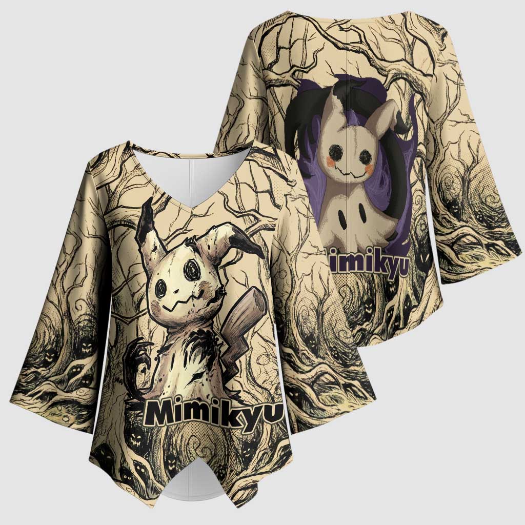 Mimikyu Forest Shadows Kimono Sleeve Blouse Mimikyu’s Curse - Shadows Beneath the Mask