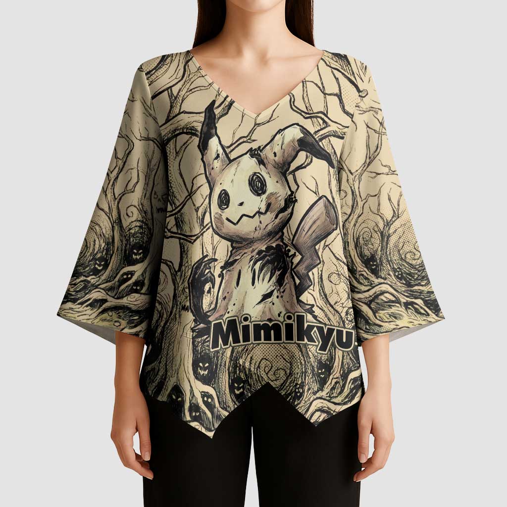 Mimikyu Forest Shadows Kimono Sleeve Blouse Mimikyu’s Curse - Shadows Beneath the Mask