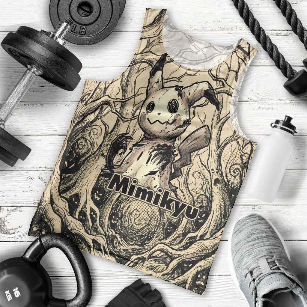 Mimikyu Forest Shadows Men Tank Top Mimikyu’s Curse - Shadows Beneath the Mask
