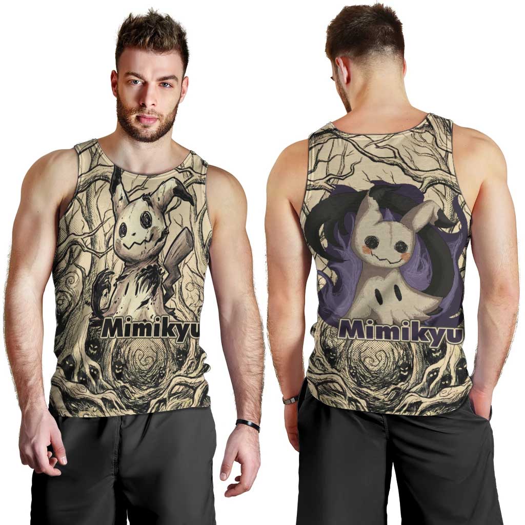 Mimikyu Forest Shadows Men Tank Top Mimikyu’s Curse - Shadows Beneath the Mask