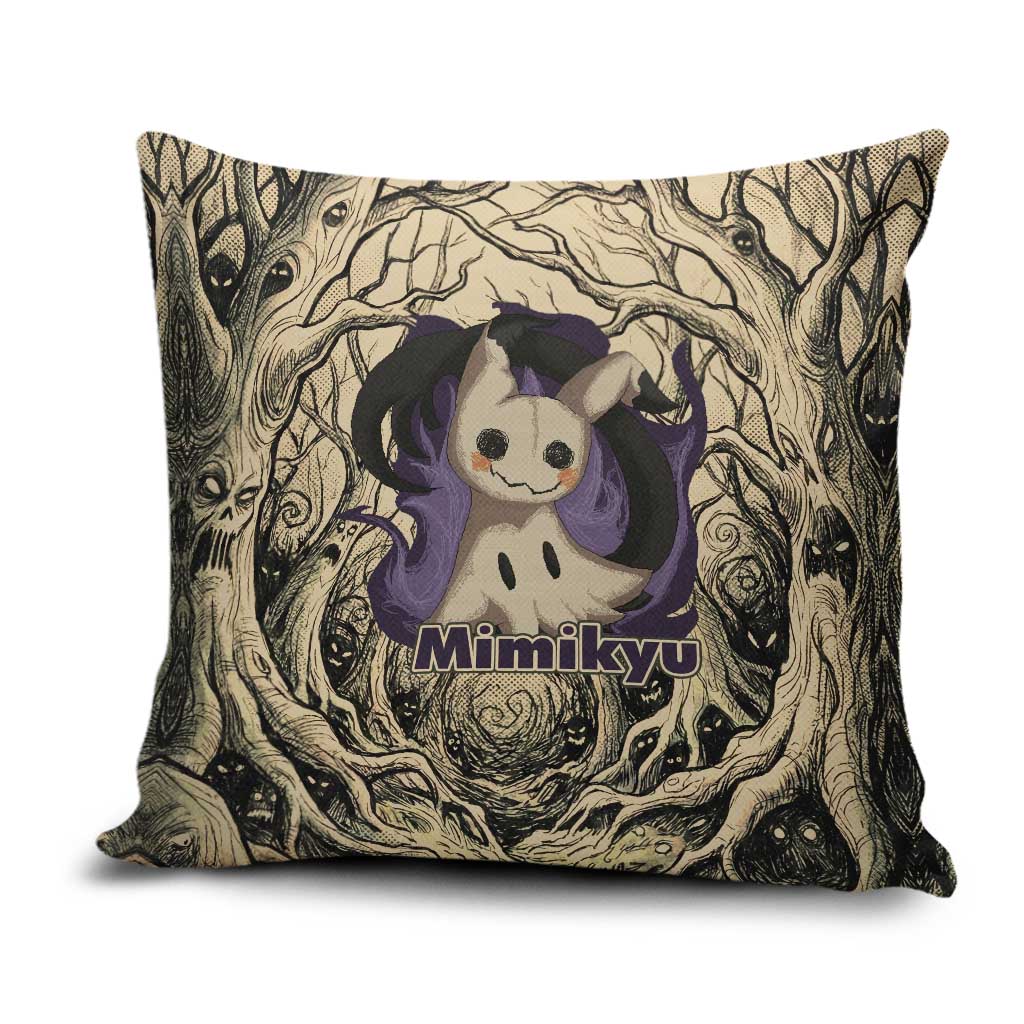 Mimikyu Forest Shadows Pillow Cover Mimikyu’s Curse - Shadows Beneath the Mask