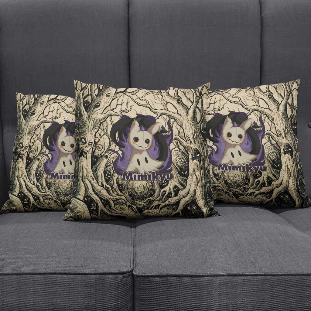 Mimikyu Forest Shadows Pillow Cover Mimikyu’s Curse - Shadows Beneath the Mask