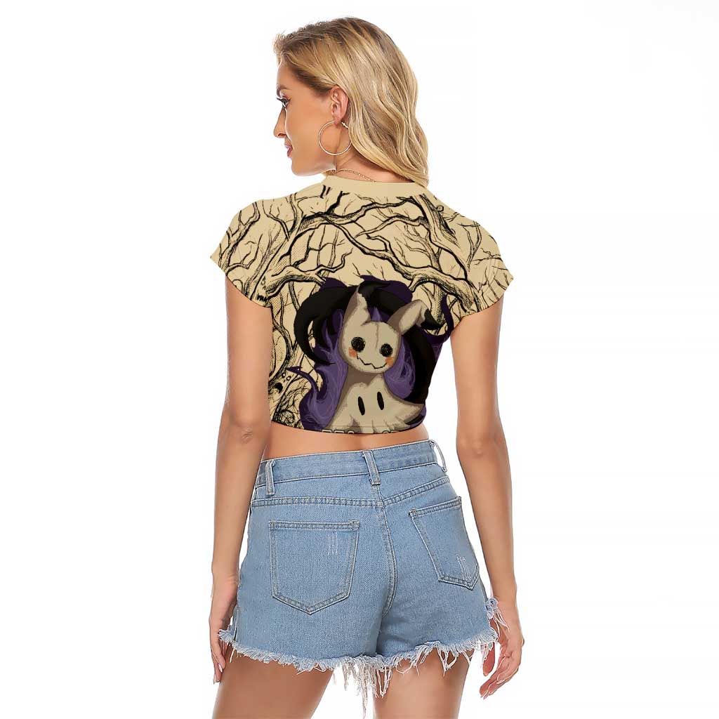 Mimikyu Forest Shadows Raglan Cropped T Shirt Mimikyu’s Curse - Shadows Beneath the Mask