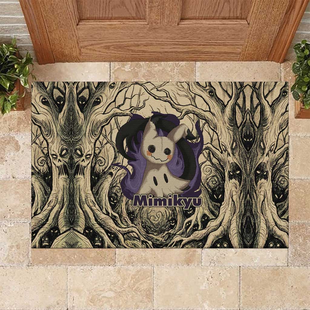 Mimikyu Forest Shadows Rubber Doormat Mimikyu’s Curse - Shadows Beneath the Mask