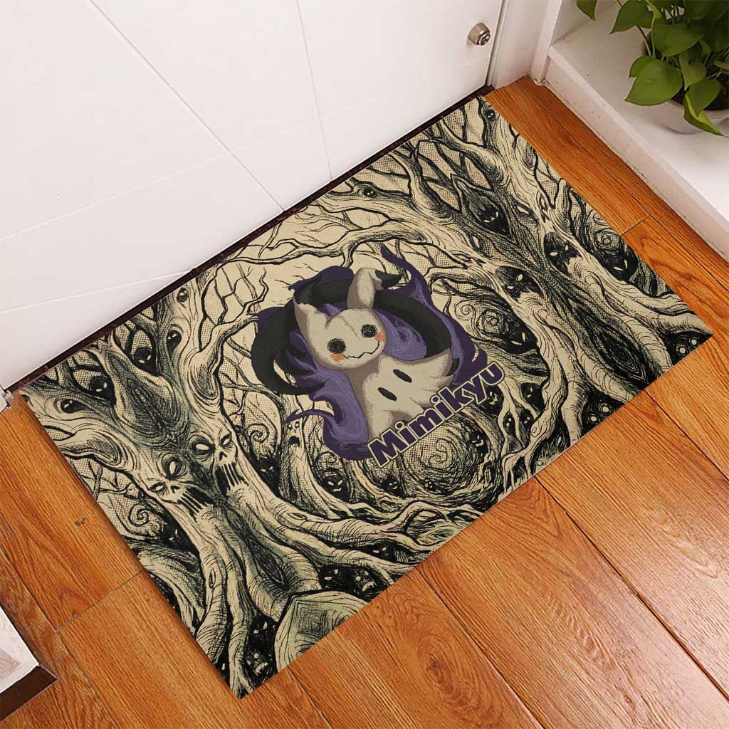 Mimikyu Forest Shadows Rubber Doormat Mimikyu’s Curse - Shadows Beneath the Mask