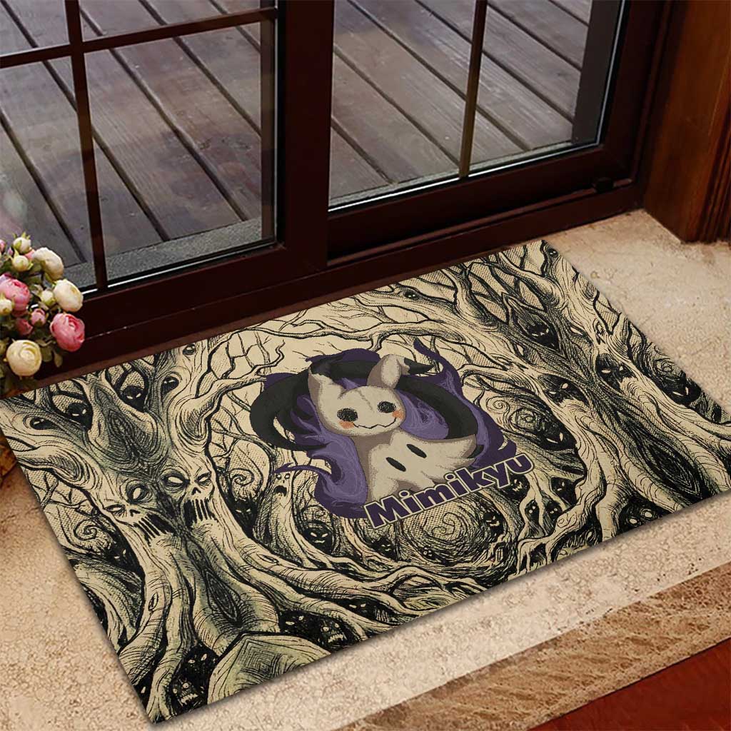 Mimikyu Forest Shadows Rubber Doormat Mimikyu’s Curse - Shadows Beneath the Mask