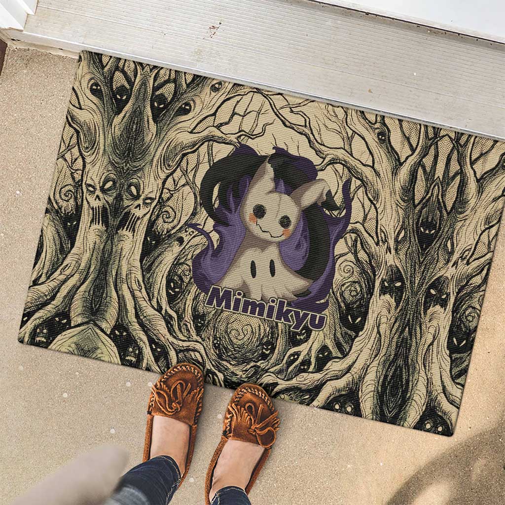Mimikyu Forest Shadows Rubber Doormat Mimikyu’s Curse - Shadows Beneath the Mask