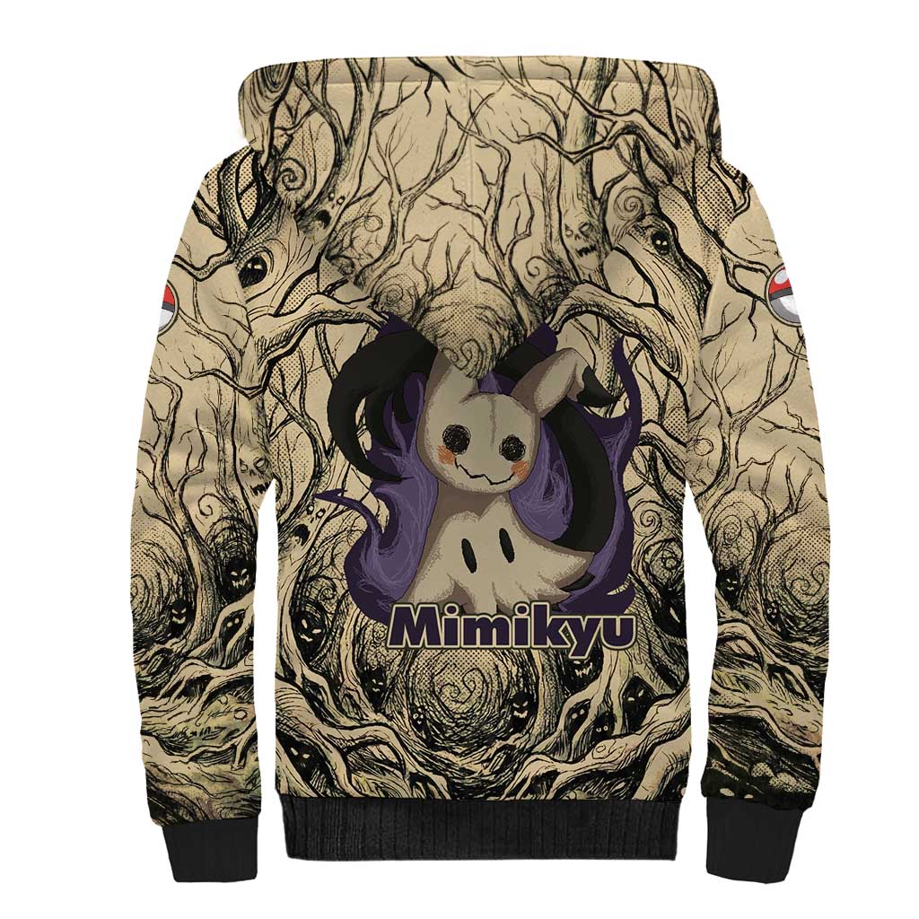 Mimikyu Forest Shadows Sherpa Hoodie Mimikyu’s Curse - Shadows Beneath the Mask