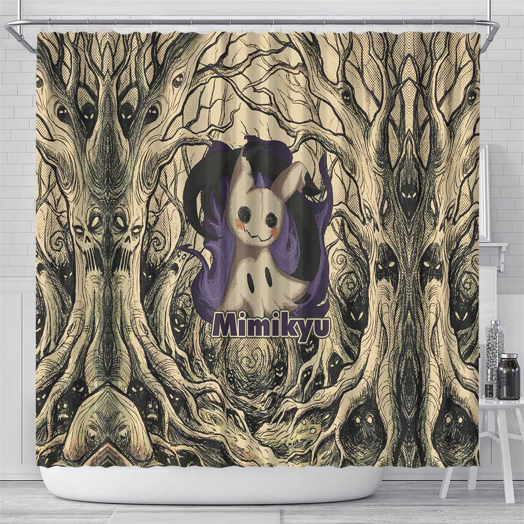 Mimikyu Forest Shadows Shower Curtain Mimikyu’s Curse - Shadows Beneath the Mask
