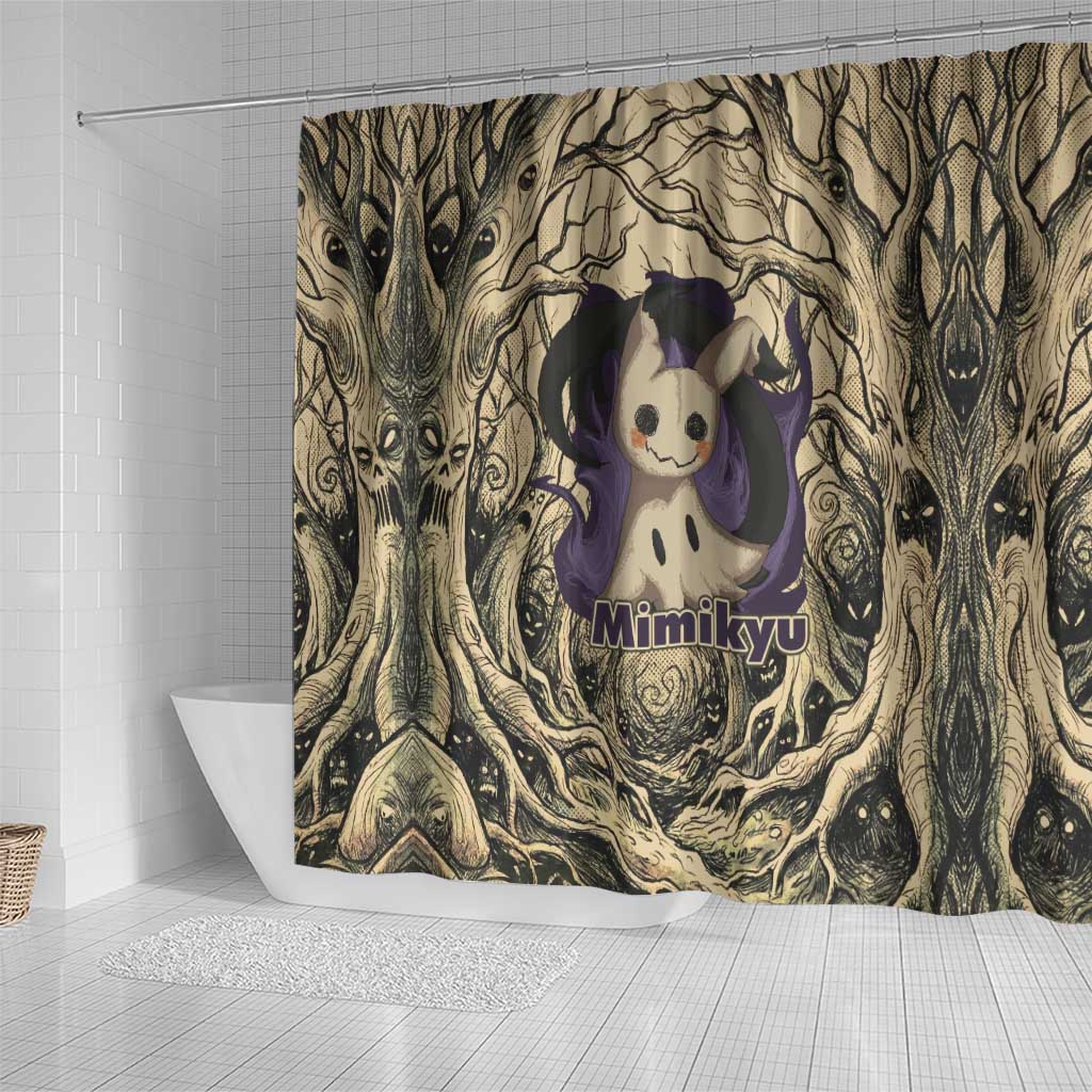 Mimikyu Forest Shadows Shower Curtain Mimikyu’s Curse - Shadows Beneath the Mask
