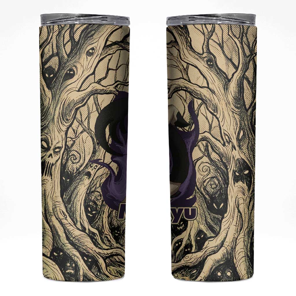 Mimikyu Forest Shadows Skinny Tumbler Mimikyu’s Curse - Shadows Beneath the Mask