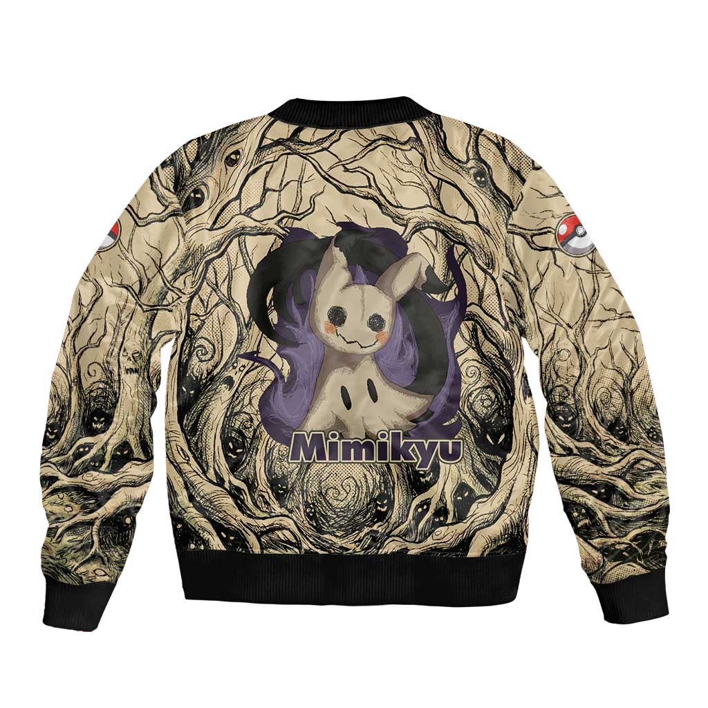 Mimikyu Forest Shadows Sleeve Zip Bomber Jacket Mimikyu’s Curse - Shadows Beneath the Mask