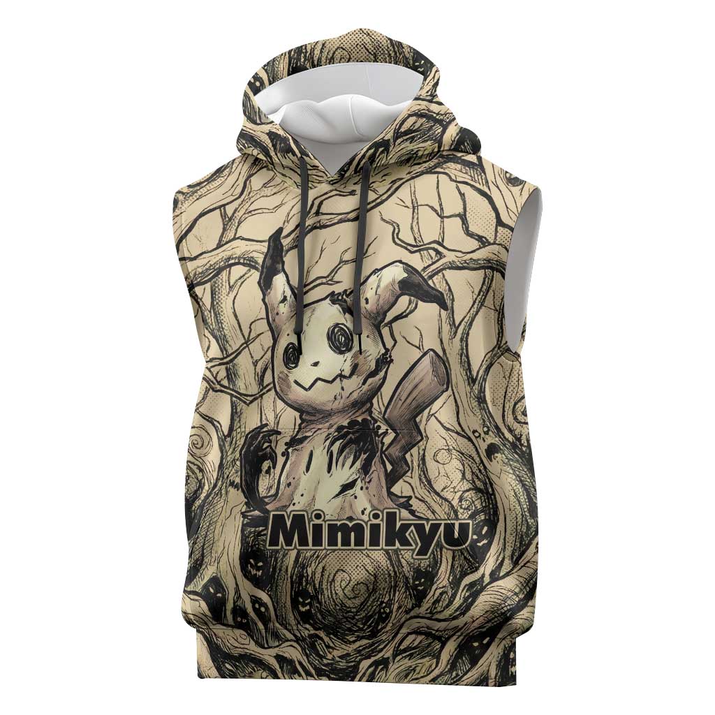 Mimikyu Forest Shadows Sleeveless Hoodie Mimikyu’s Curse - Shadows Beneath the Mask
