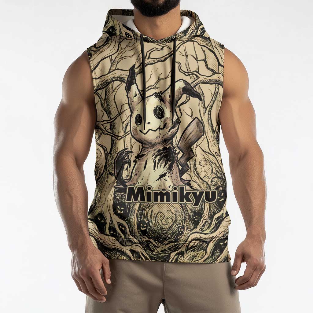 Mimikyu Forest Shadows Sleeveless Hoodie Mimikyu’s Curse - Shadows Beneath the Mask