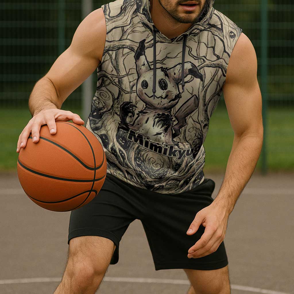 Mimikyu Forest Shadows Sleeveless Hoodie Mimikyu’s Curse - Shadows Beneath the Mask