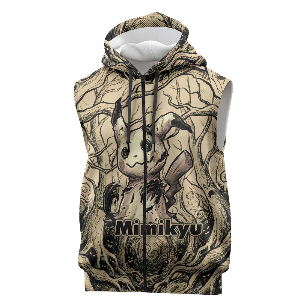 Mimikyu Forest Shadows Sleeveless Zip Hoodie Mimikyu’s Curse - Shadows Beneath the Mask