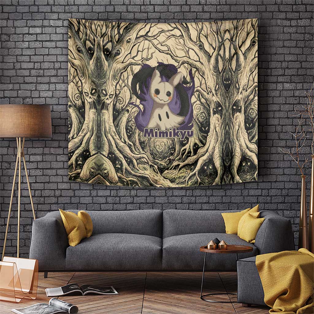 Mimikyu Forest Shadows Tapestry Mimikyu’s Curse - Shadows Beneath the Mask