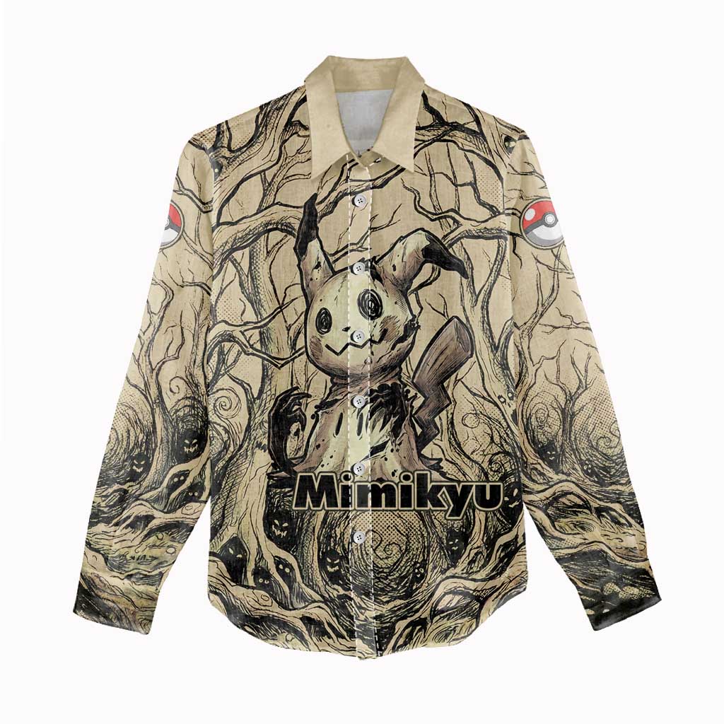 Mimikyu Forest Shadows Women Casual Shirt Mimikyu’s Curse - Shadows Beneath the Mask