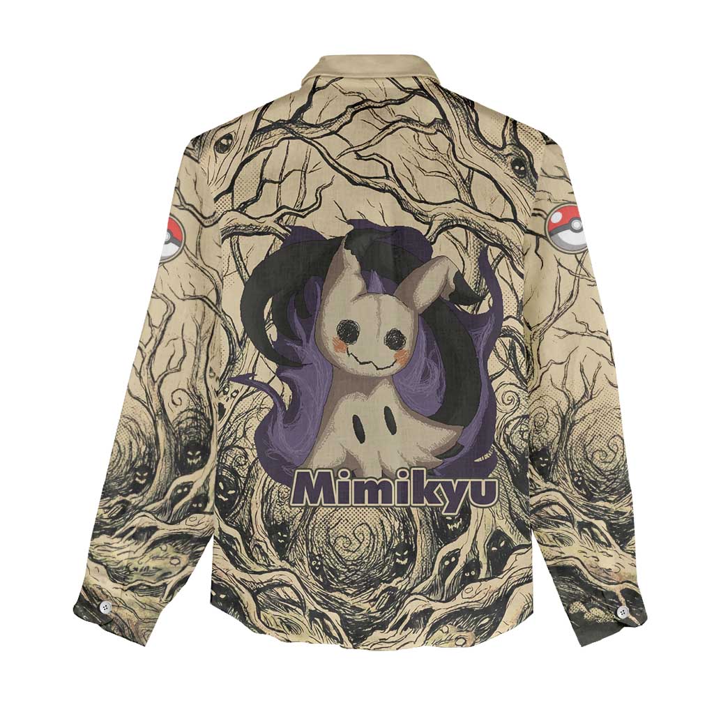 Mimikyu Forest Shadows Women Casual Shirt Mimikyu’s Curse - Shadows Beneath the Mask