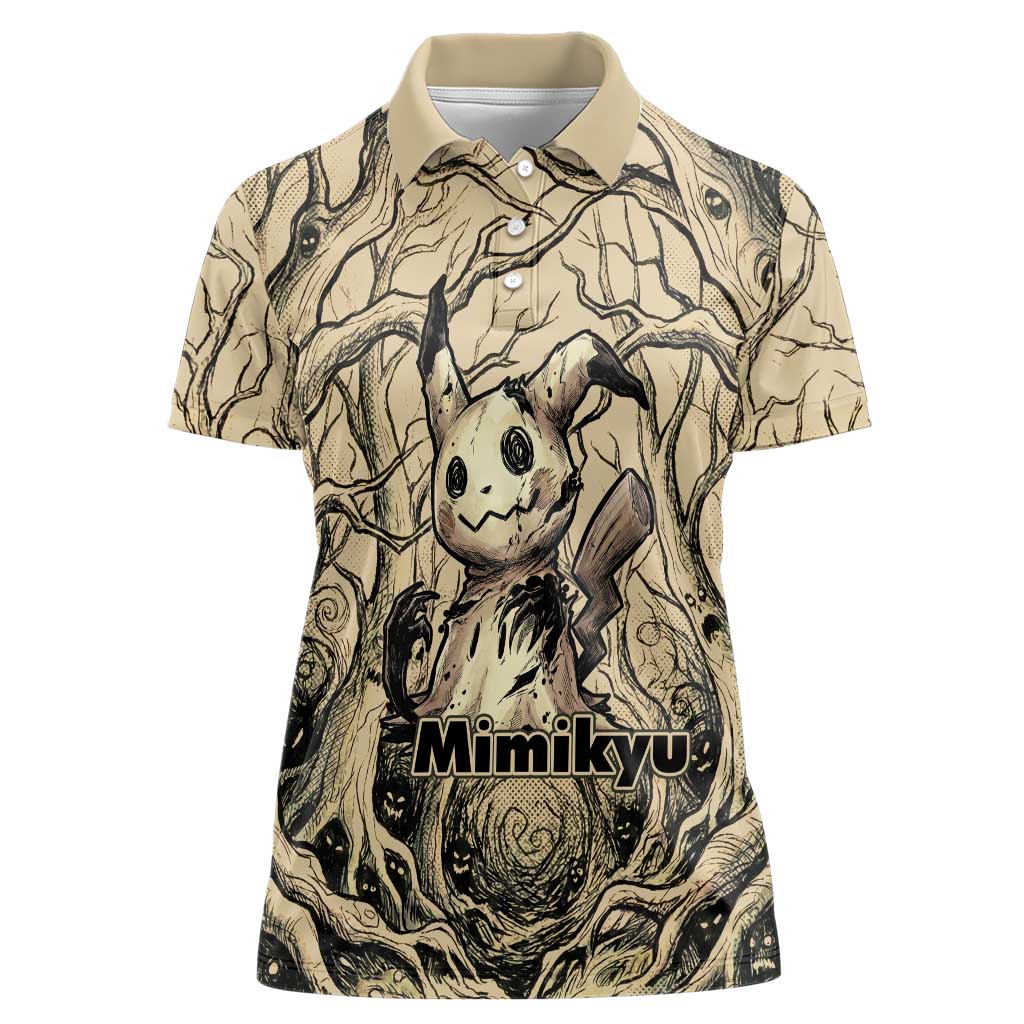 Mimikyu Forest Shadows Women Polo Shirt Mimikyu’s Curse - Shadows Beneath the Mask