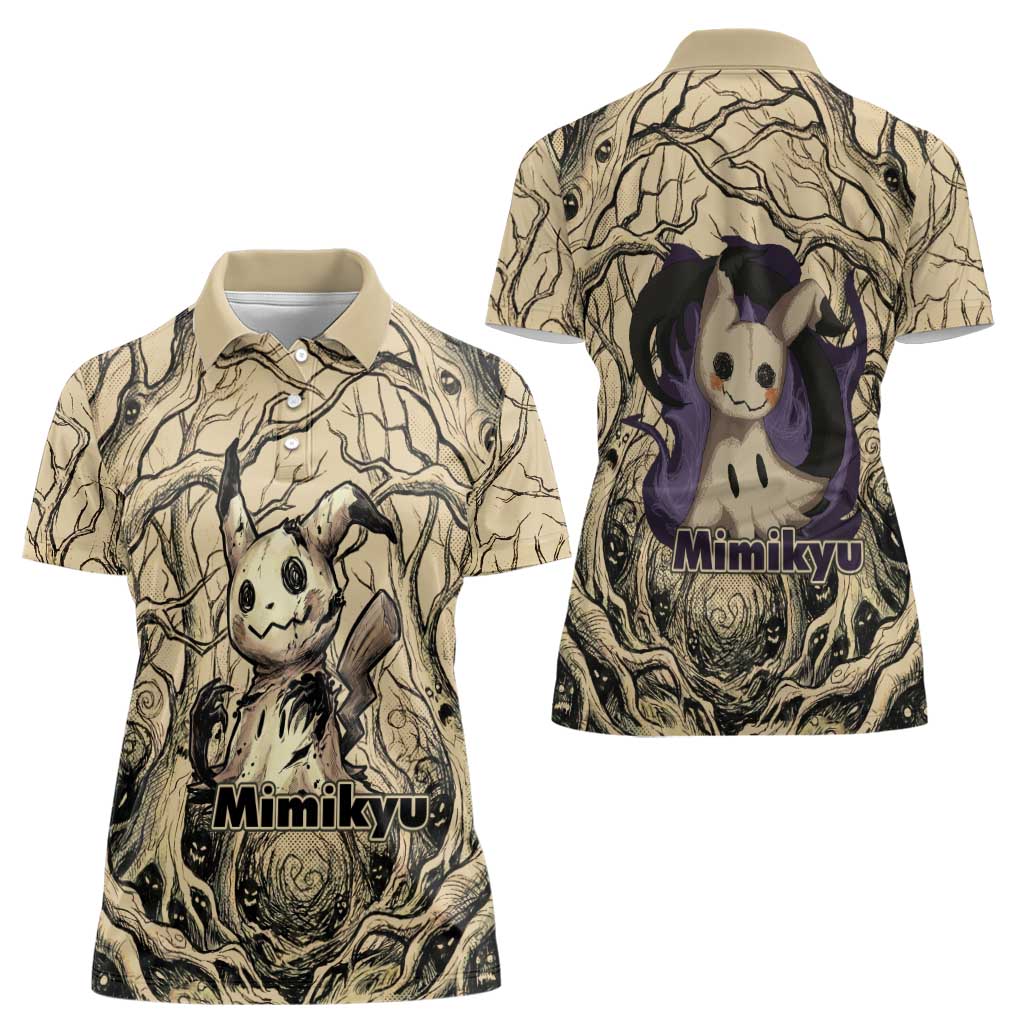 Mimikyu Forest Shadows Women Polo Shirt Mimikyu’s Curse - Shadows Beneath the Mask