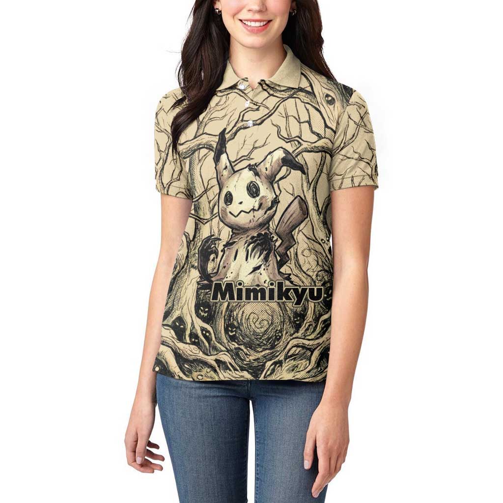Mimikyu Forest Shadows Women Polo Shirt Mimikyu’s Curse - Shadows Beneath the Mask